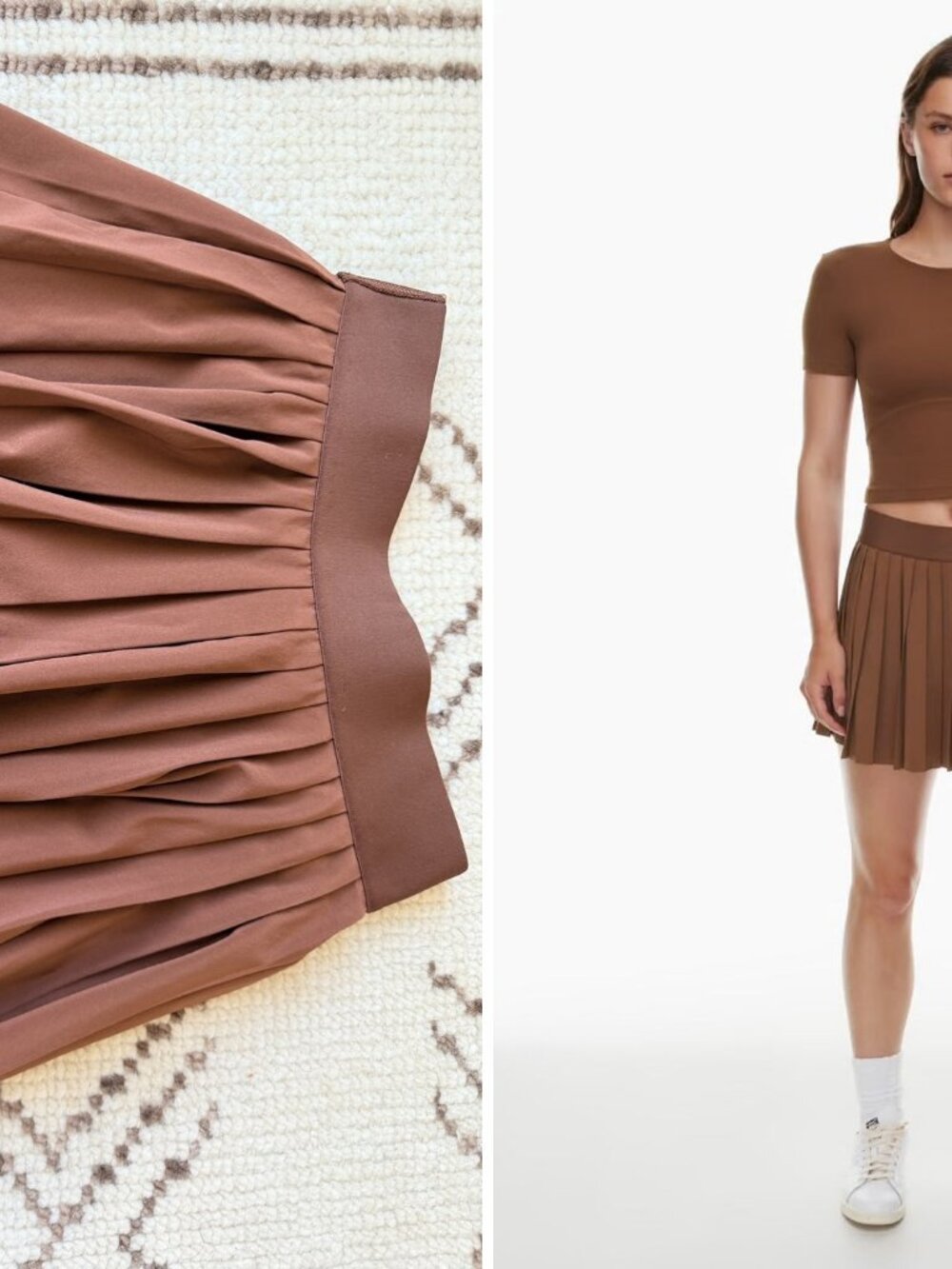 Aritzia Golden Brown Pleated Tennis Skirt – 2XS